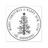 Tampon Auto-encreur Merry Christmas & Happy New Year  (Design)