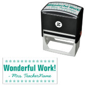 Tampon Auto-encreur "Merveilleux travail !" + Nom de l'instructeur Tim (En situation)