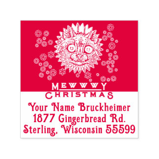 Tampon Auto-encreur MEWWWY CHRISTMAS timbre auto-encastré