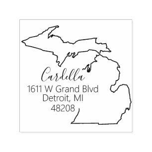 Tampon Auto-encreur MI État du Michigan Adresse de retour Cachet d'a