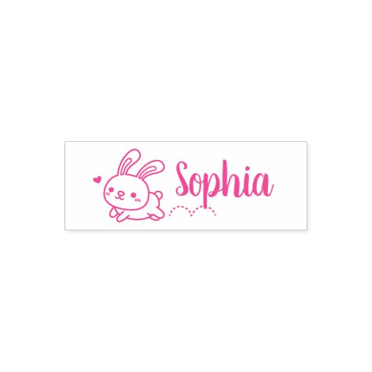 Tampon Auto-encreur Mignonne lapin lapin, Nom des filles (Design)