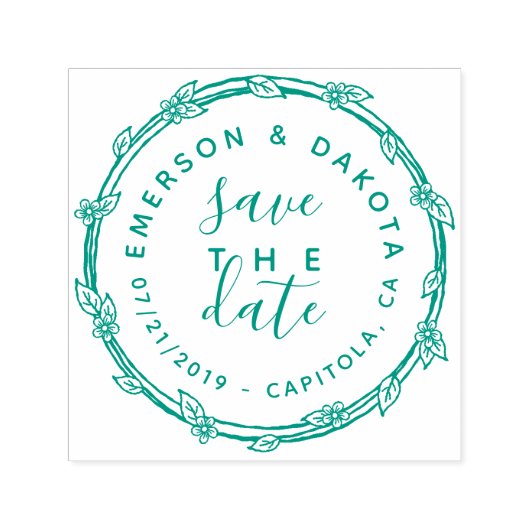 Tampon Auto-encreur Mignonne Main Glissée Enregistrer Le Faire-part Ma (Design)