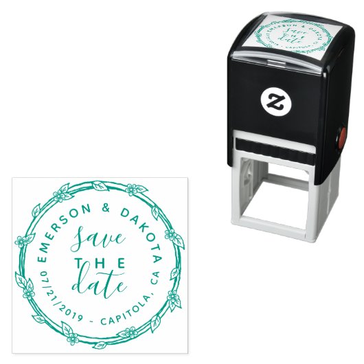 Tampon Auto-encreur Mignonne Main Glissée Enregistrer Le Faire-part Ma (En situation)