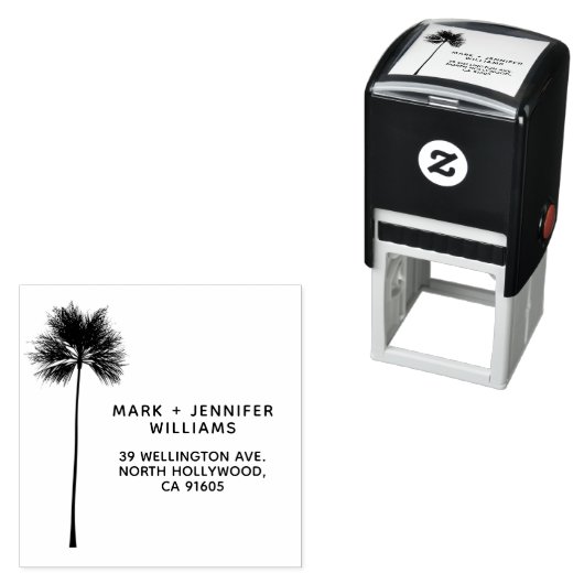 Tampon Auto-encreur Mini Palm Tree 2 Noms Adresse de retour (En situation)