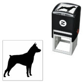 Tampon Auto-encreur Miniature Pinscher Chien race Silhouette (En situation)