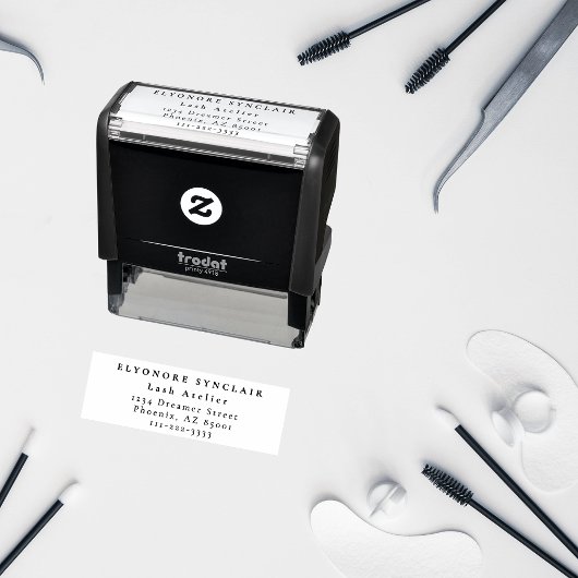 Tampon Auto-encreur Minimal Black White Script Lash