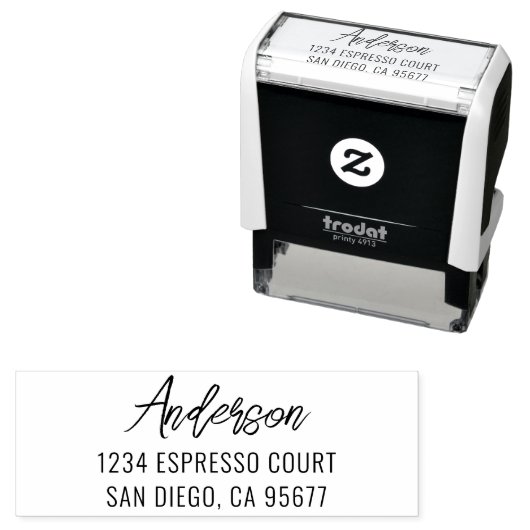 Tampon Auto-encreur Minimal de typographie moderne Adresse de retour (En situation)