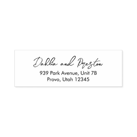 Tampon Auto-encreur Minimal moderne Mariage Adresse de retour (Design)