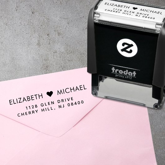 Tampon Auto-encreur Minimal moderne Mariage Adresse de retour