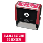 Tampon Auto-encreur Minimal "RETOURNEZ À L'ENVOI !" Timbre en caoutcho (En situation)