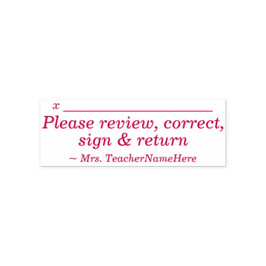 Tampon Auto-encreur Minimal "Veuillez vérifier, corriger, signer et re (Design)