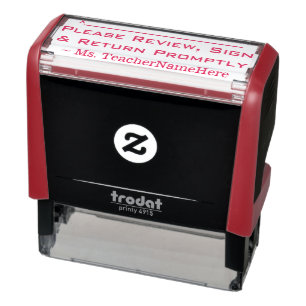 Tampon Auto-encreur Minimal "Veuillez vérifier, signer et retourner r