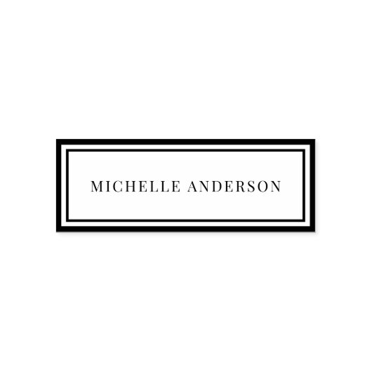 Tampon Auto-encreur Minimalist Elegant Double Boarder Name  (Design)