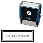 Tampon Auto-encreur Minimalist Elegant Double Boarder Name  (En situation)