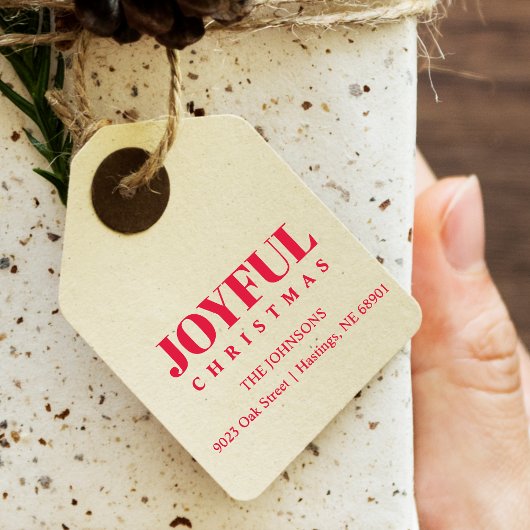 Tampon Auto-encreur Minimalist Modern Joyful Christmas Family Address