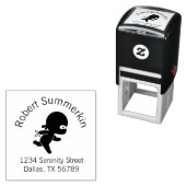 Tampon Auto-encreur Minuscule Ninja Arch Adresse (En situation)