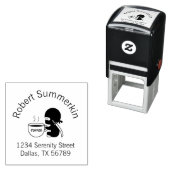 Tampon Auto-encreur Minuscule Ninja avec grande adresse d'arche de caf (En situation)