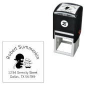 Tampon Auto-encreur Minuscule Ninja Watering Bonsai Tree Arch Adresse (En situation)