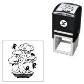 Tampon Auto-encreur Minuscules Ninjas dans l'arbre de Bonsai (En situation)