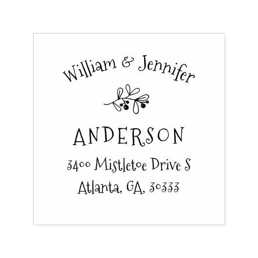 Tampon Auto-encreur Mistletoe Christmas Adresse de retour (Design)