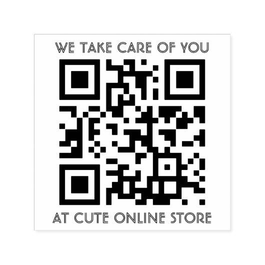 Tampon Auto-encreur Modèle de code QR avec texte (Design)
