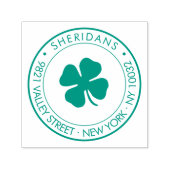 Tampon Auto-encreur Modern 4 Leaf Clover Family Adresse de retour (Design)