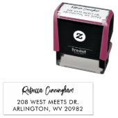 Tampon Auto-encreur Modern Address Script Name (En situation)