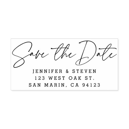 Tampon Auto-encreur Modern Chic, Instruction Enregistrer La Date Adres (Design)