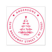 Tampon Auto-encreur Modern Christmas Pine Tree Return Address (Design)
