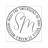 Tampon Auto-encreur Modern Classic Nom de famille Retour Circulaire d' (Design)