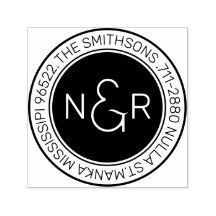 Modern Classy Monogramme Nom de famille Adresse de