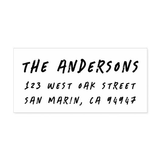 Tampon Auto-encreur Modern Décontracté Handwriting Adresse de retour (Design)