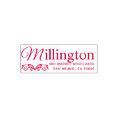 Tampon Auto-encreur Modern Flouring Nom de famille initial Adresse de  (Design)