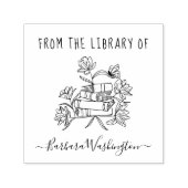 Tampon Auto-encreur Modern Hand-drawn Custom Library Book Butterfly (Design)