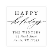 Tampon Auto-encreur Modern Happy Holidays Adresse de retour (Design)