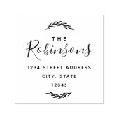 Tampon Auto-encreur Modern Laurel Nom de famille Adresse de retour (Design)