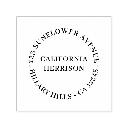 Tampon Auto-encreur Modern Minimal | Simple Round Return Address (Design)