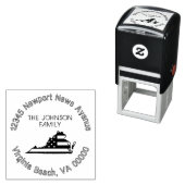 Tampon Auto-encreur Modern Patriotic Virginia Drapeau retour (En situation)