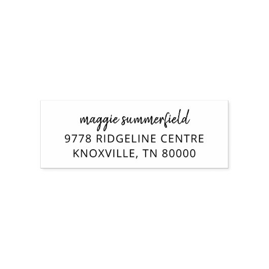 Tampon Auto-encreur Modern Personal Elegant Script Retourner Adresse (Design)