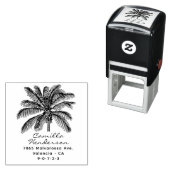 Tampon Auto-encreur Modern Rustic Palm Tree Adresse de retour personna (En situation)