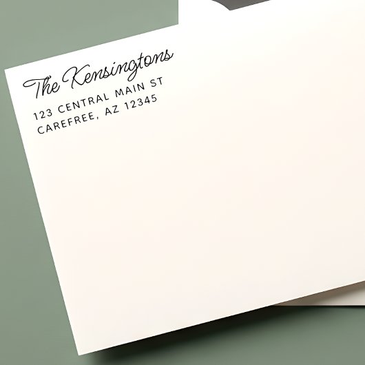 Tampon Auto-encreur Modern Script Family Name Return Address