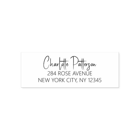 Tampon Auto-encreur Modern Script Professional Adresse de retour perso (Design)