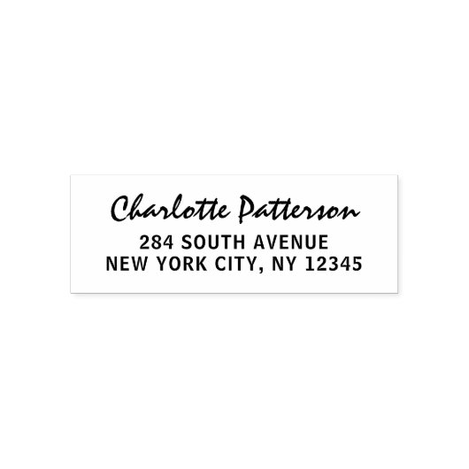 Tampon Auto-encreur Modern Script Professional Adresse de retour perso (Design)