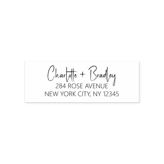 Tampon Auto-encreur Modern Script Professional Adresse de retour perso (Design)