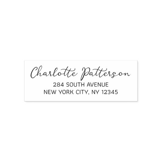 Tampon Auto-encreur Modern Script Professional Adresse de retour perso (Design)