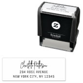 Tampon Auto-encreur Modern Script Professional Adresse de retour perso (En situation)