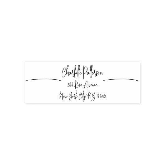 Tampon Auto-encreur Modern Script Professional Adresse de retour perso (Design)