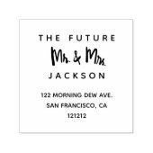 Tampon Auto-encreur Modern The Future M. et Mme Allocution de retour (Design)