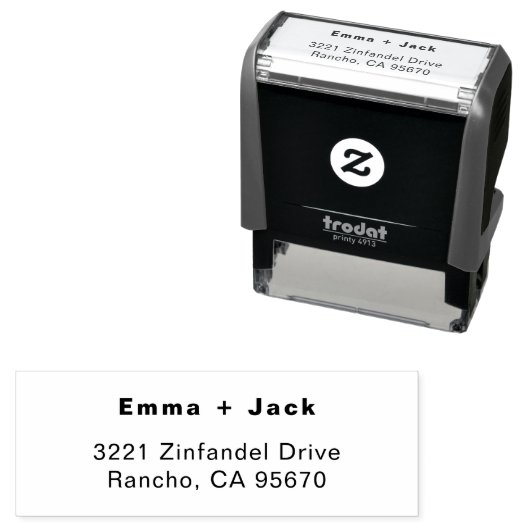 Tampon Auto-encreur Modern Wedding Save the date Housewarming Gift (En situation)