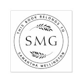 Tampon Auto-encreur Moderne Ce Livre Appartient À Monogram Bookplate (Design)